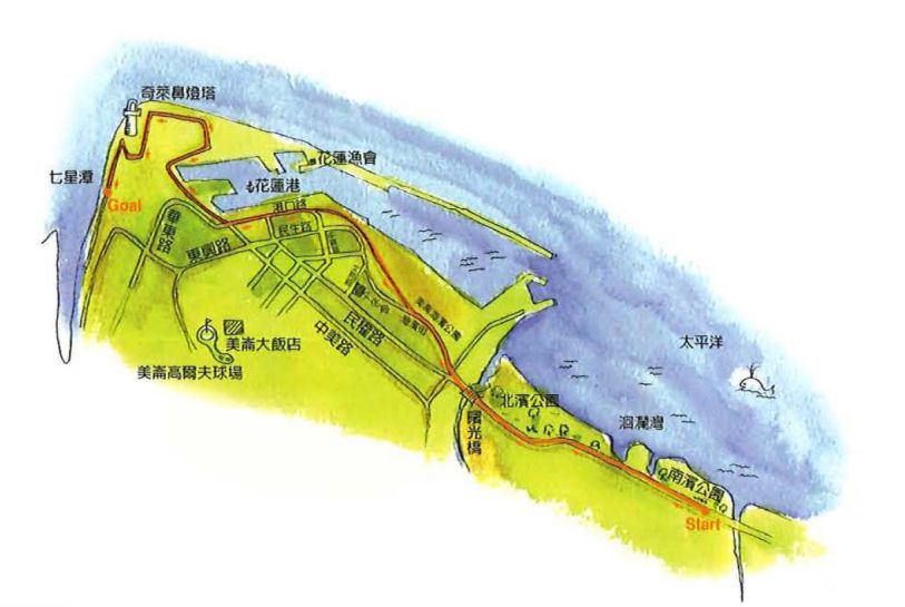 七星潭自行車道-蔚藍美麗的海岸線